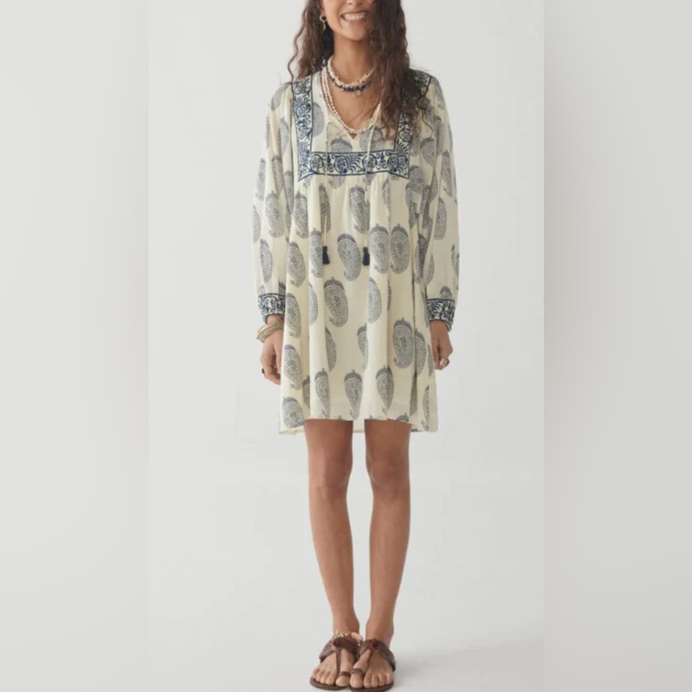 Gorgeous 🩵🌺 MAISON HOTEL Delphine Paisley Dress Sz Medium